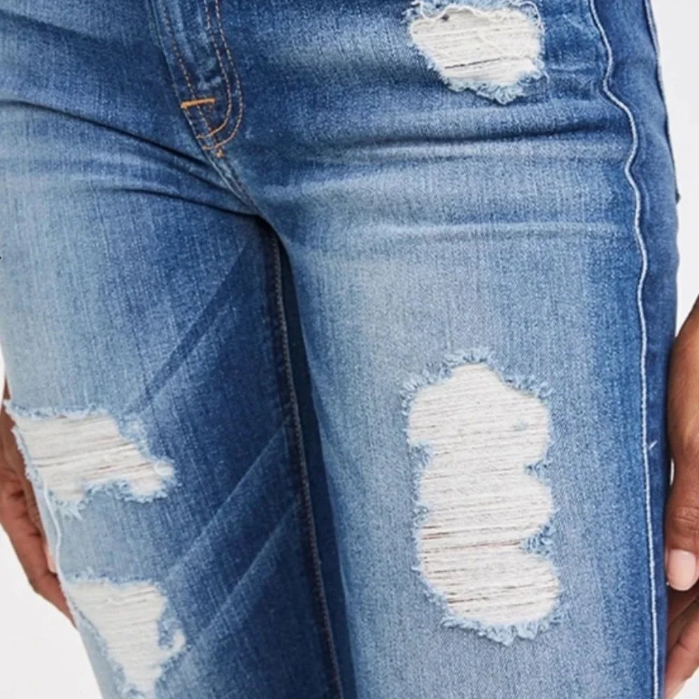 SEVEN JEANS- ANKLE SKINNY IN DISTRESSED LIGHT - Picture 2 of 10